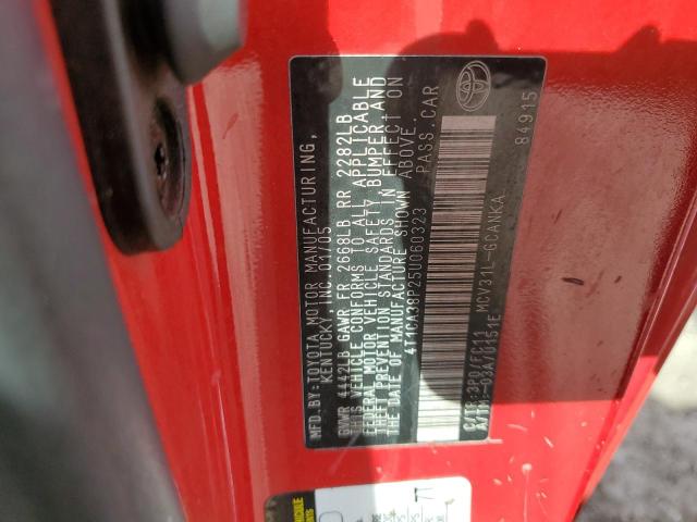 4T1CA38P25U060323 - 2005 TOYOTA CAMRY SOLA SE RED photo 13