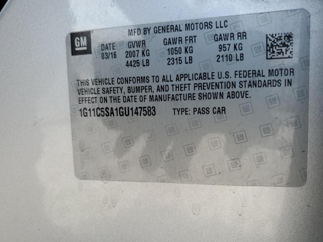 1G11C5SA1GU147583 - 2016 CHEVROLET MALIBU LIM LT 银色 照片 12