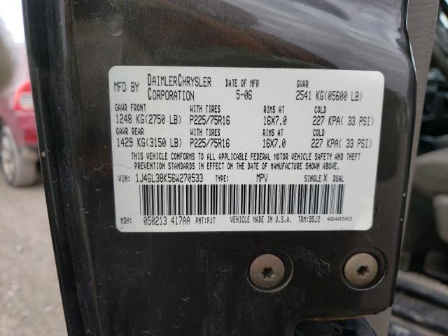 1J4GL38K56W270533 - 2006 JEEP LIBERTY RENEGADE 黑色 照片 13