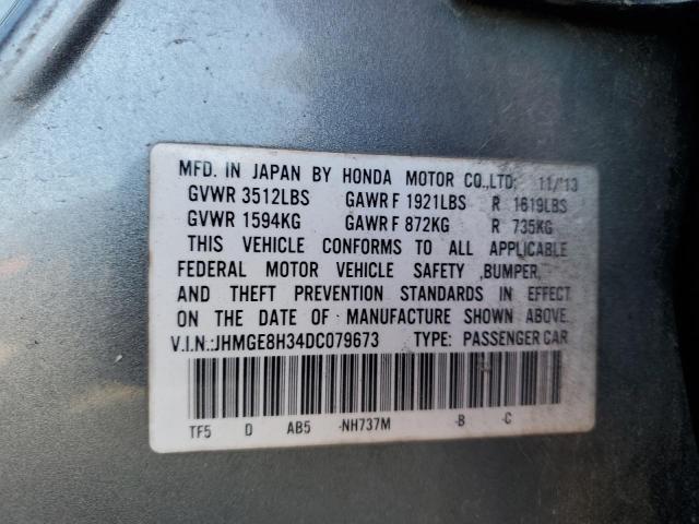 JHMGE8H34DC079673 - 2013 HONDA FIT GRAY photo 12