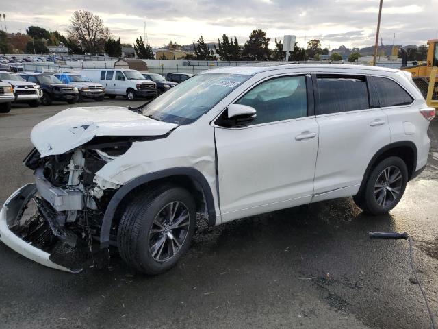 5TDKKRFH0GS172640 - 2016 TOYOTA HIGHLANDER XLE WHITE photo 1
