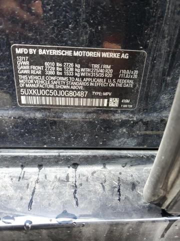 5UXKU0C50J0G80487 - 2018 BMW X6 SDRIVE35I BLUE photo 12