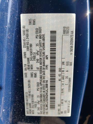 5LMCJ3D92KUL38816 - 2019 LINCOLN MKC RESERVE Mavi foto 12