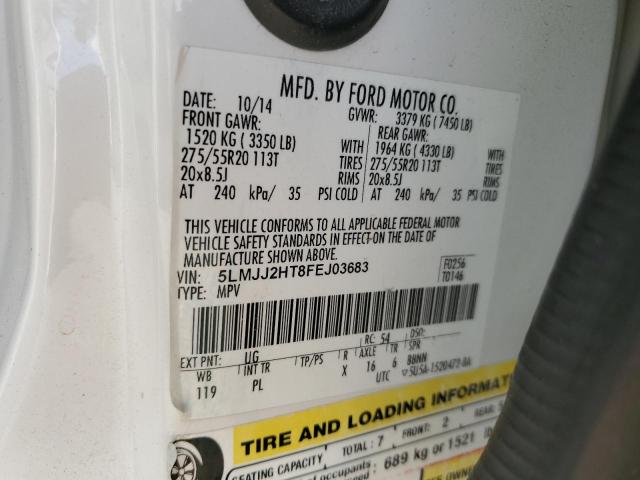 5LMJJ2HT8FEJ03683 - 2015 LINCOLN NAVIGATOR თეთრი ფოტო 14