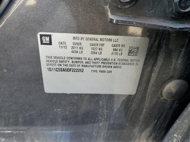 1G11C5SA6DF222262 - 2013 CHEVROLET MALIBU 1LT 灰色 照片 12