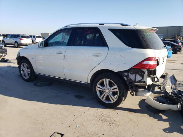 4JGDA5HB8CA023876 - 2012 MERCEDES-BENZ ML 350 4MATIC WHITE photo 2
