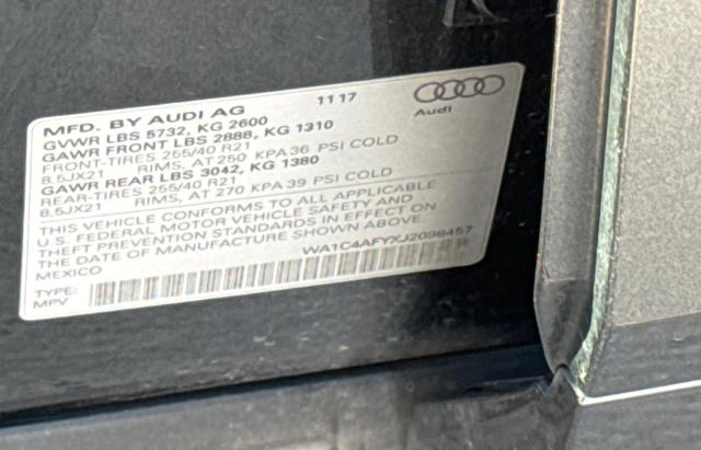 WA1C4AFYXJ2098457 - 2018 AUDI SQ5 PRESTIGE GRAY photo 10