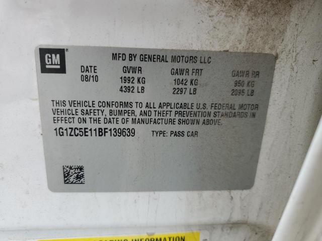 1G1ZC5E11BF139639 - 2011 CHEVROLET MALIBU 1LT Ağ foto 12