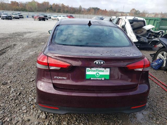 3KPFK4A77HE139505 - 2017 KIA FORTE LX BURGUNDY photo 6