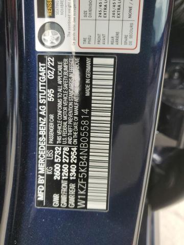 W1KZF5KB4NB055814 - 2022 MERCEDES-BENZ E 450 4MATIC BLUE photo 12