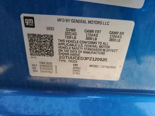 1GTUUCED3PZ120920 - 2023 GMC SIERRA K1500 ELEVATION BLUE photo 12