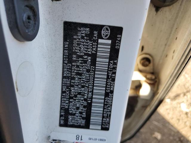4T1BK1EB5DU059722 - 2013 TOYOTA AVALON BASE 白色 照片 12