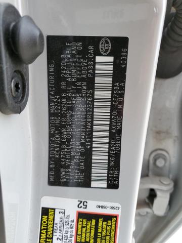 4T1T11AK8RU237675 - 2024 TOYOTA CAMRY SE NIGHT SHADE WHITE photo 12