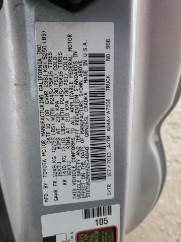 5TETU62N99Z634840 - 2009 TOYOTA TACOMA PRERUNNER ACCESS CAB SILVER photo 13