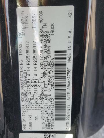 5TFUU4EN5FX147321 - 2015 TOYOTA TACOMA ACCESS CAB BLACK photo 12