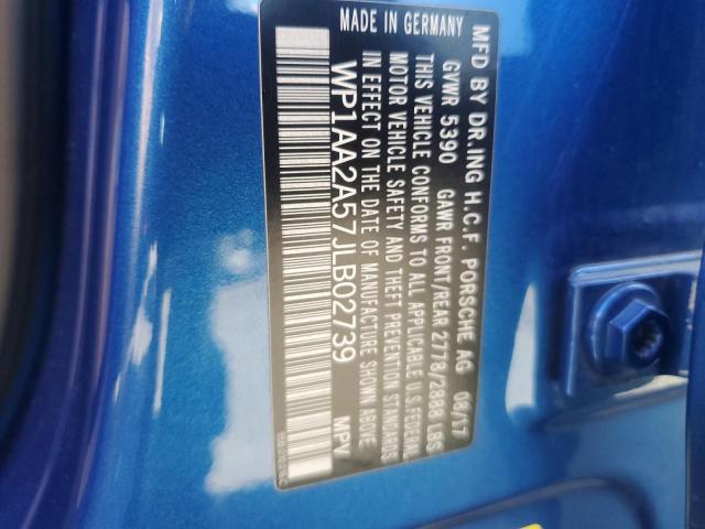 WP1AA2A57JLB02739 - 2018 PORSCHE MACAN BLUE photo 14