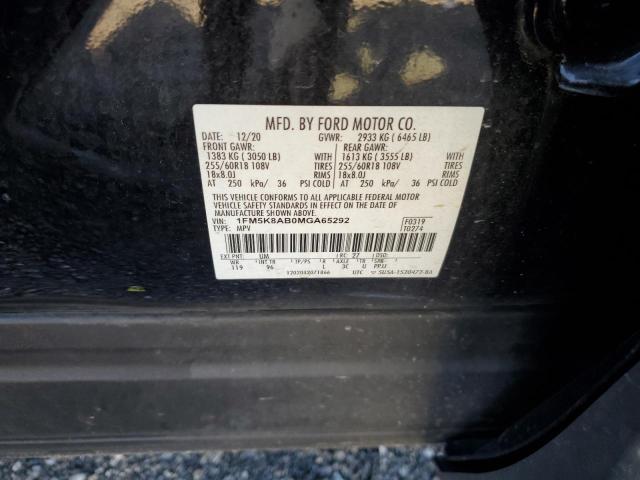 1FM5K8AB0MGA65292 - 2021 FORD EXPLORER POLICE INTERCEPTOR 黑色 照片 13