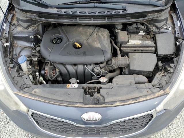 KNAFX4A87E5047115 - 2014 KIA FORTE EX BLUE photo 11