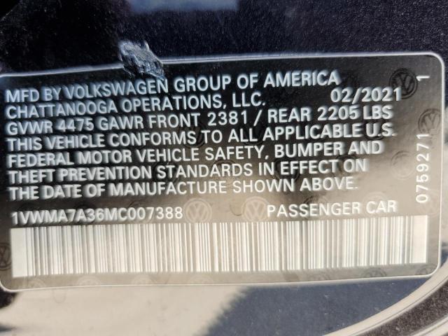 1VWMA7A36MC007388 - 2021 VOLKSWAGEN PASSAT R-LINE Qara foto 12