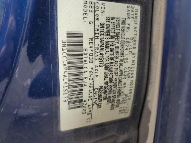 3N1CC1AP4AL415173 - 2010 NISSAN VERSA S BLUE photo 13