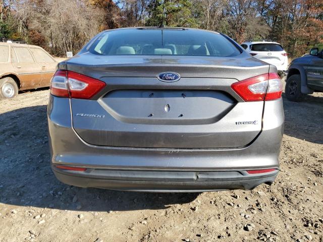 3FA6P0UU6ER264811 - 2014 FORD FUSION S HYBRID GRAY photo 6