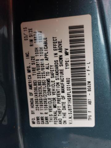 5J6TF1H56FL001480 - 2015 HONDA CROSSTOUR EXL 蓝色 照片 13