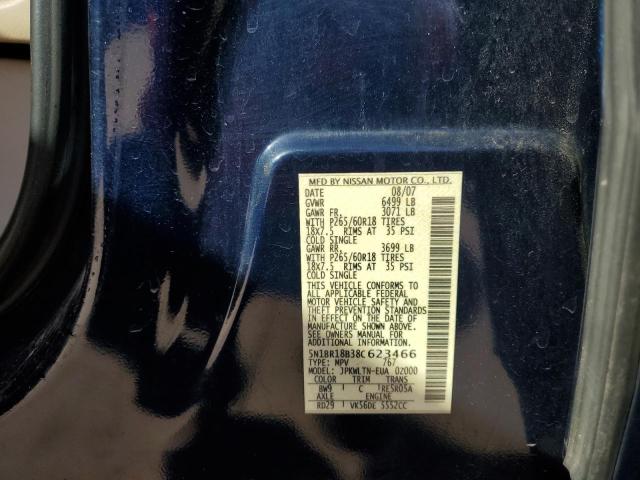 5N1BR18B38C623466 - 2008 NISSAN PATHFINDER LE BLUE photo 13