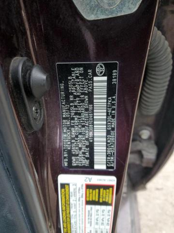 4T1BK3DB1CU461166 - 2012 TOYOTA AVALON BASE 勃艮第红 照片 13