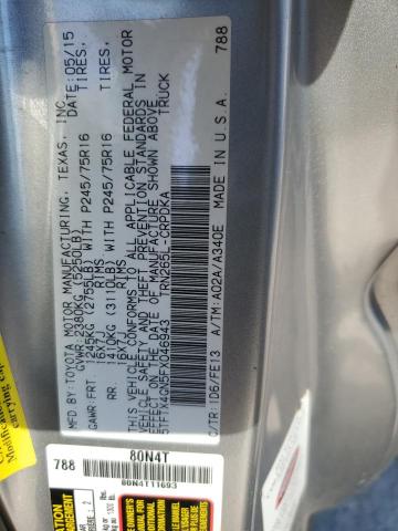 5TFTX4GN5FX046943 - 2015 TOYOTA TACOMA PRERUNNER ACCESS CAB GRAY photo 12