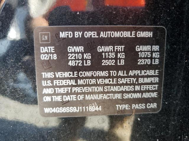 W04GS6SS9J1116944 - 2018 BUICK REGAL GS BLACK photo 12