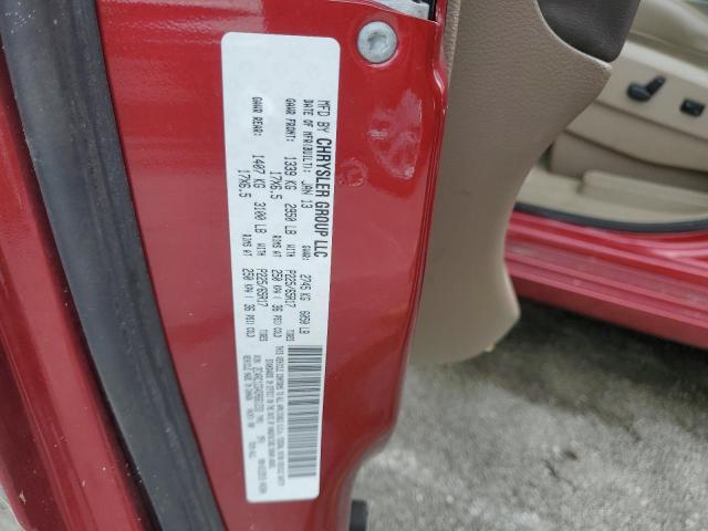 2C4RC1CG4DR661233 - 2013 CHRYSLER TOWN & COU TOURING L RED photo 14