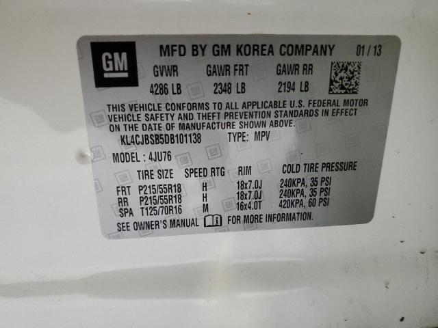 KL4CJBSB5DB101138 - 2013 BUICK ENCORE CONVENIENCE 白色 照片 13