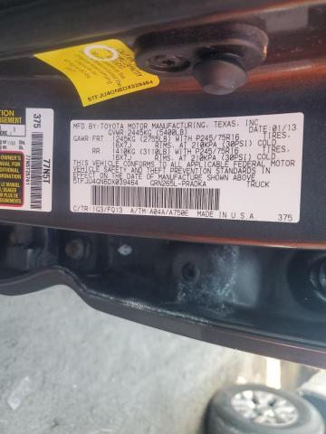 5TFJU4GN6DX039464 - 2013 TOYOTA TACOMA DOUBLE CAB PRERUNNER GRAY photo 13