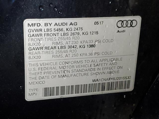 WA1CNAFY8J2015542 - 2018 AUDI Q5 PRESTIGE BLUE photo 12