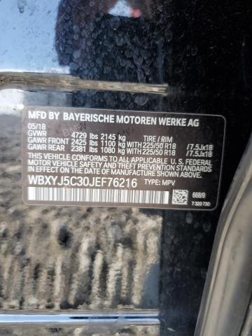 WBXYJ5C30JEF76216 - 2018 BMW X2 XDRIVE28I BLACK photo 12