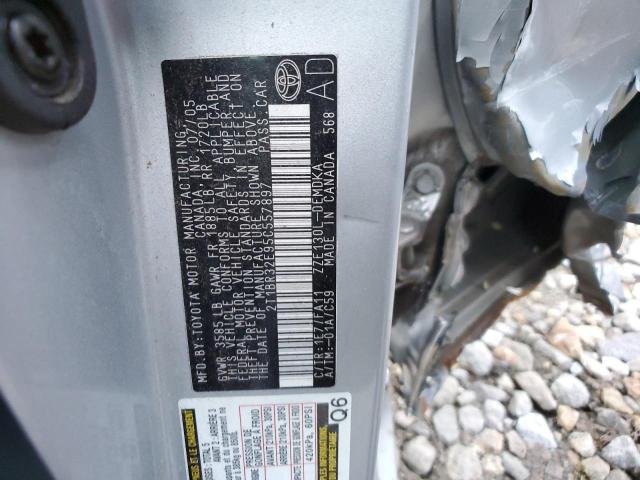 2T1BR32E95C557897 - 2005 TOYOTA COROLLA CE SILVER photo 12