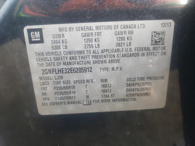 2GNFLHE32E6205912 - 2014 CHEVROLET EQUINOX LTZ BLACK photo 13