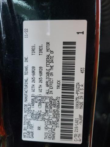 5TFNA5DBXPX066472 - 2023 TOYOTA TUNDRA CREWMAX PLATINUM შავი ფოტო 12