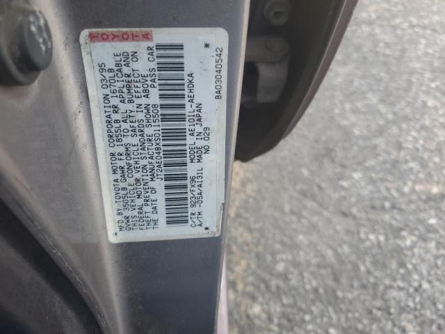 JT2AE04BXS0115508 - 1995 TOYOTA COROLLA GRAY photo 12