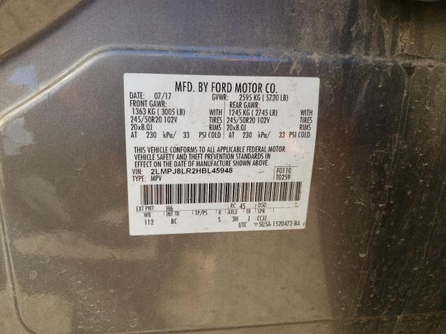 2LMPJ8LR2HBL45948 - 2017 LINCOLN MKX RESERVE Արծաթագույն լուսանկար 14