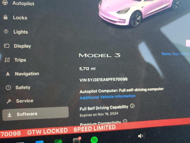 5YJ3E1EA6PF570098 - 2023 TESLA MODEL 3 BLUE photo 9