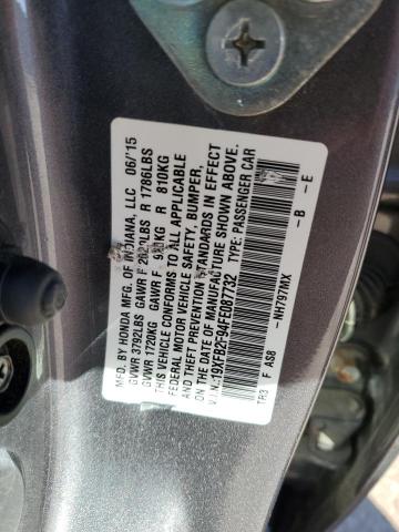 19XFB2F94FE087732 - 2015 HONDA CIVIC EXL ნაცრისფერი ფოტო 12