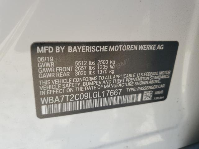 WBA7T2C09LGL17667 - 2020 BMW 740 I Blanc photo 12