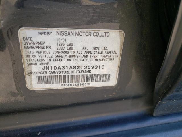 JN1DA31A82T309310 - 2002 NISSAN MAXIMA GLE BLACK photo 12