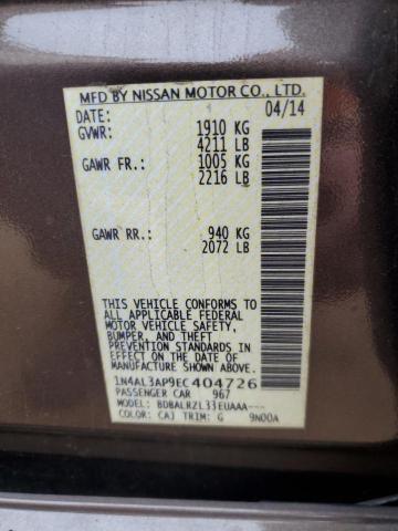 1N4AL3AP9EC404726 - 2014 NISSAN ALTIMA 2.5 BROWN photo 12