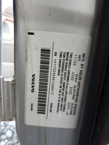 YV1TS592961440417 - 2006 VOLVO S80 2.5T SILVER photo 12