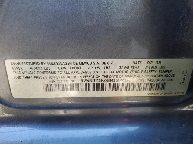 3VWRJ71K68M127404 - 2008 VOLKSWAGEN JETTA WOLFSBURG 灰色 照片 12