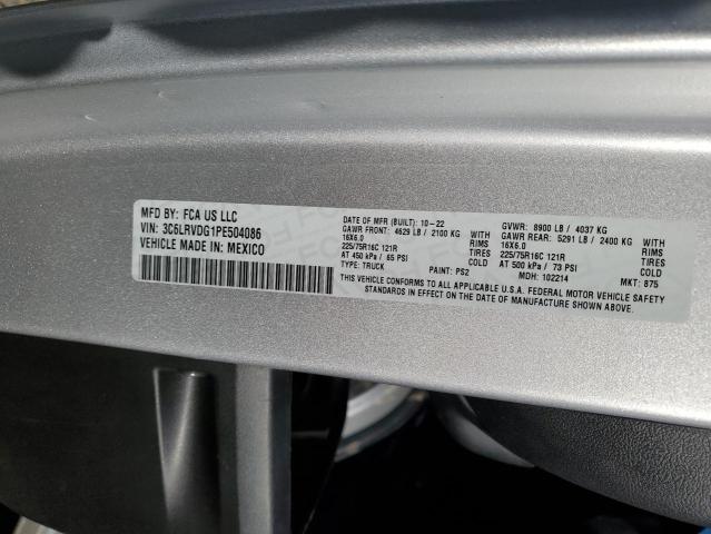 3C6LRVDG1PE504086 - 2023 RAM PROMASTER 2500 HIGH ვერცხლისფერი ფოტო 12