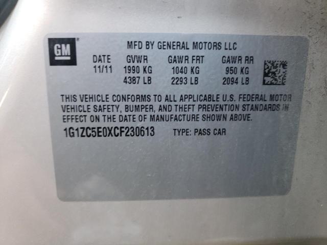 1G1ZC5E0XCF230613 - 2012 CHEVROLET MALIBU 1LT SILVER photo 13