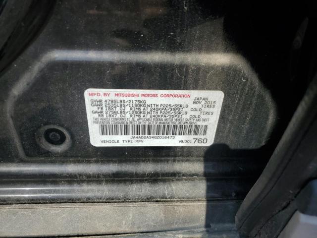 JA4AD2A34GZ016473 - 2016 MITSUBISHI OUTLANDER ES GRAY photo 13